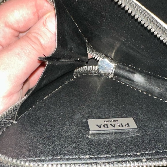 Prada Metallic Leather Mini Bag In Silver - Picture 10 of 12